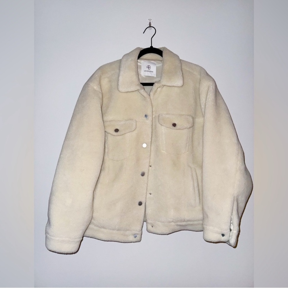 Anine Bing faux shearling oversized bomber jacket apres ski cabincore teddy - Picture 13 of 15